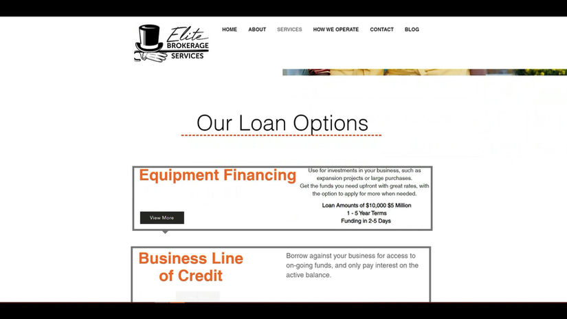 Elite Brokerage Services website